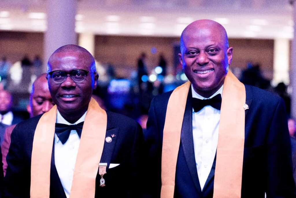 Lagos State Governor Sanwo-Olu and CBN Governor Olayemi Cardoso at the 59th CIBN Annual Banker's Dinner